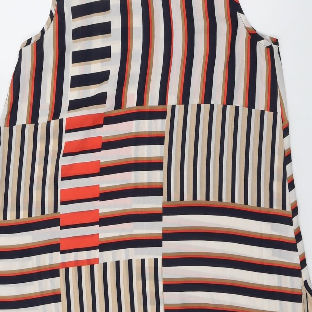 Dorothy Perkins Womens Multicoloured Geometric Polyester Basic Blouse Size 10 Round Neck