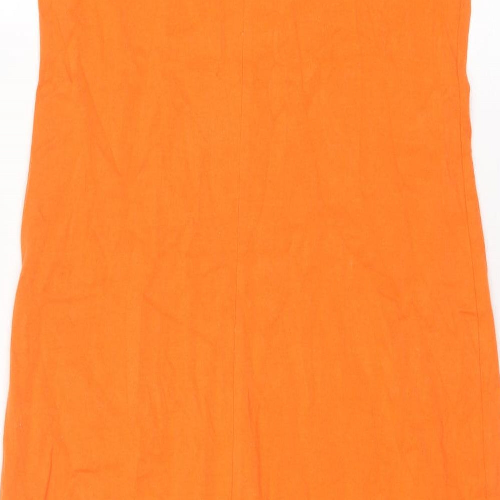 Triumph Womens Orange Polyester Tank Dress Size 10 Round Neck Pullover