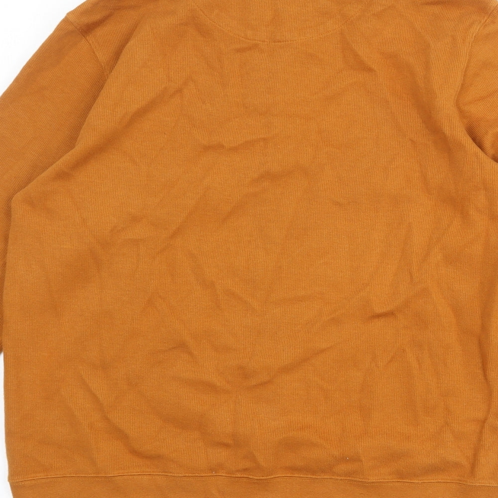 John Lewis Mens Orange Cotton Henley Sweatshirt Size S