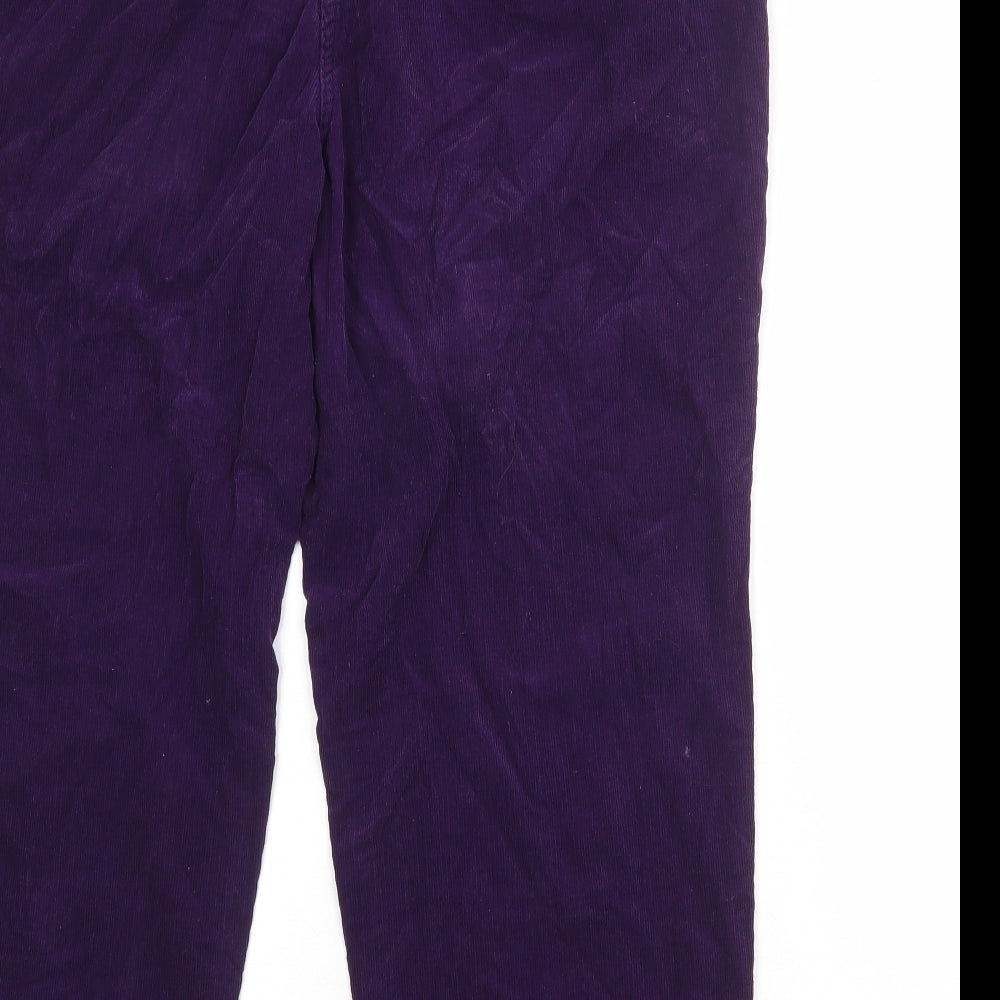 EWM Womens Purple Cotton Jogger Trousers Size 36 in Regular Drawstring
