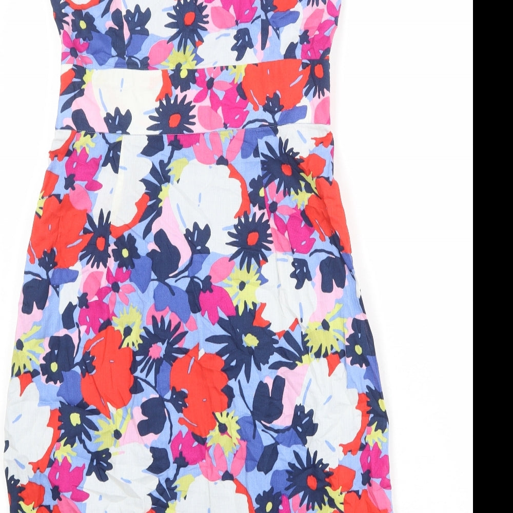 Great Plains Womens Multicoloured Floral 100% Cotton A-Line Size S V-Neck Zip