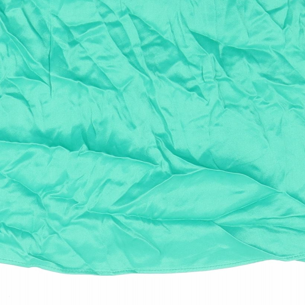 Zara Womens Green Polyester Mini Skirt Size XS Zip