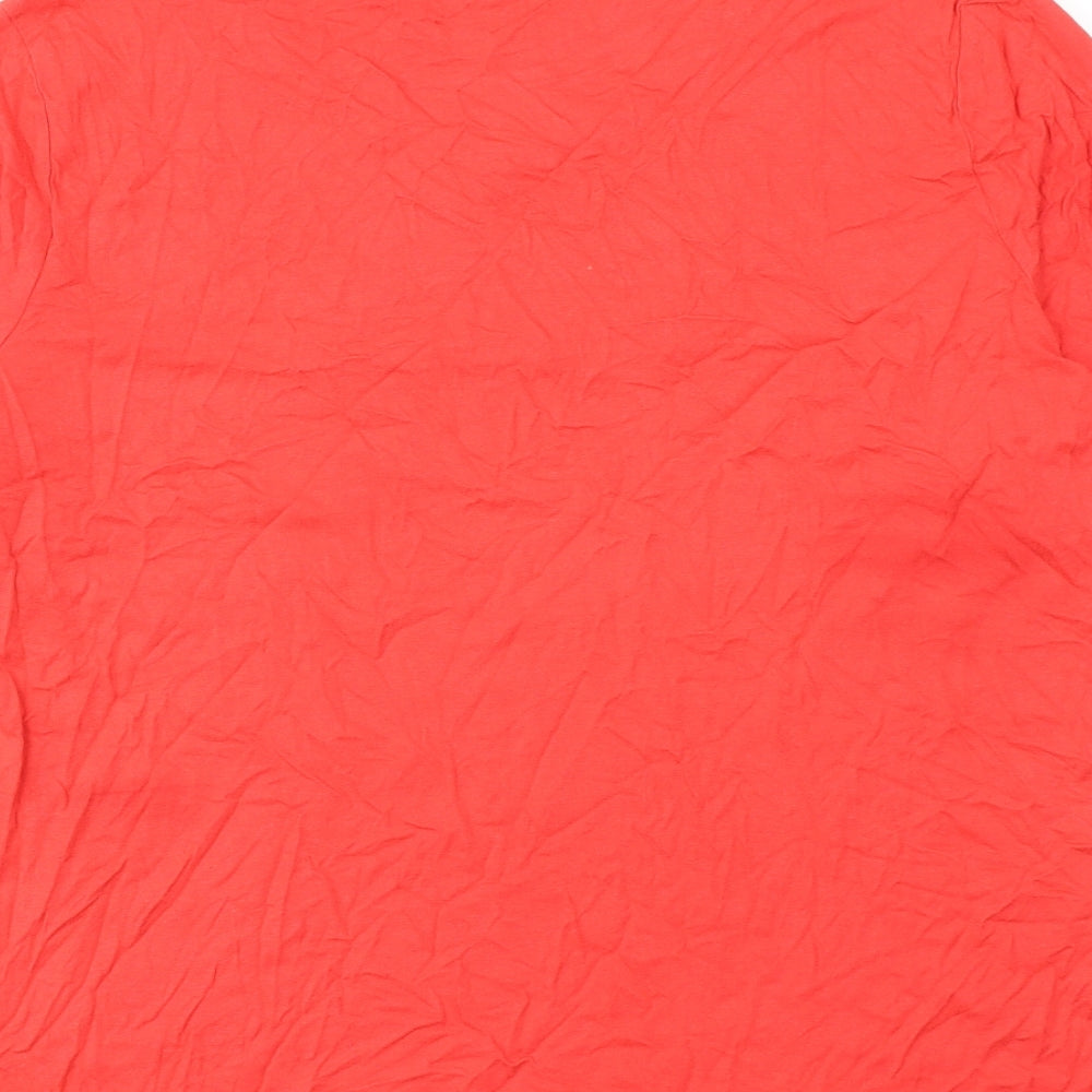 Canda Womens Pink Viscose Basic T-Shirt Size M Round Neck
