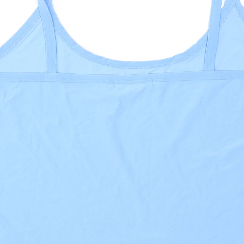 Michele Hope Womens Blue Polyester Basic Tank Size 26 Round Neck
