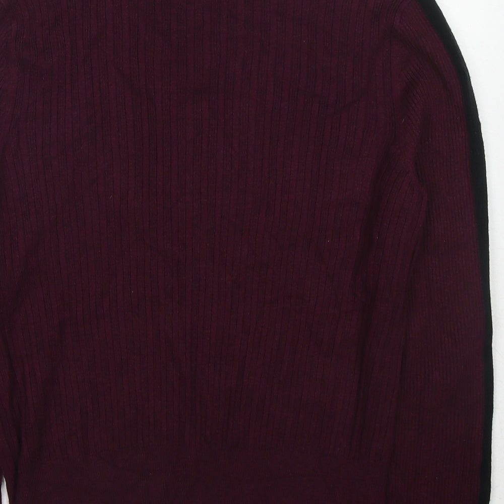Marks & Spencer Womens Purple Round Neck Viscose Pullover Jumper Size 14
