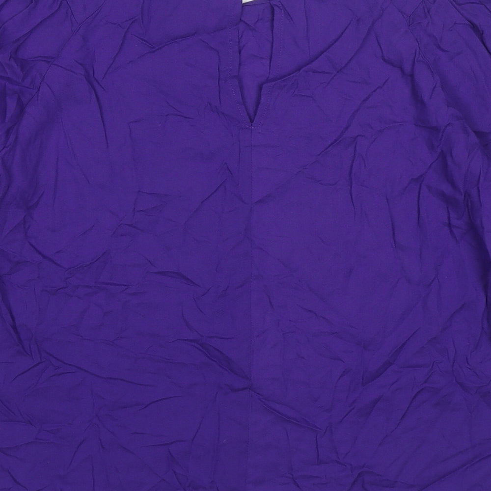 NEXT Womens Purple Viscose Basic Blouse Size 10 Boat Neck