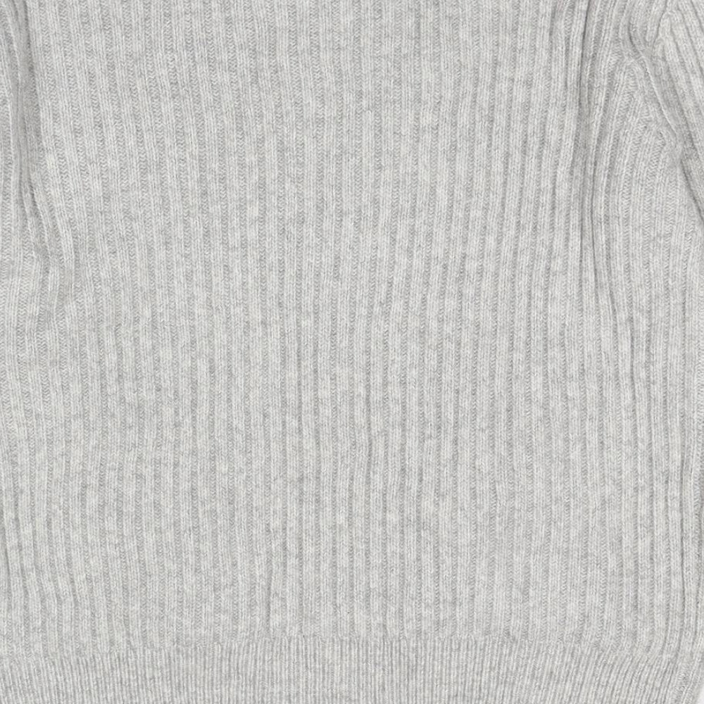 Marks & Spencer Mens Grey Round Neck Polyester Full Zip Jumper Size S Long Sleeve