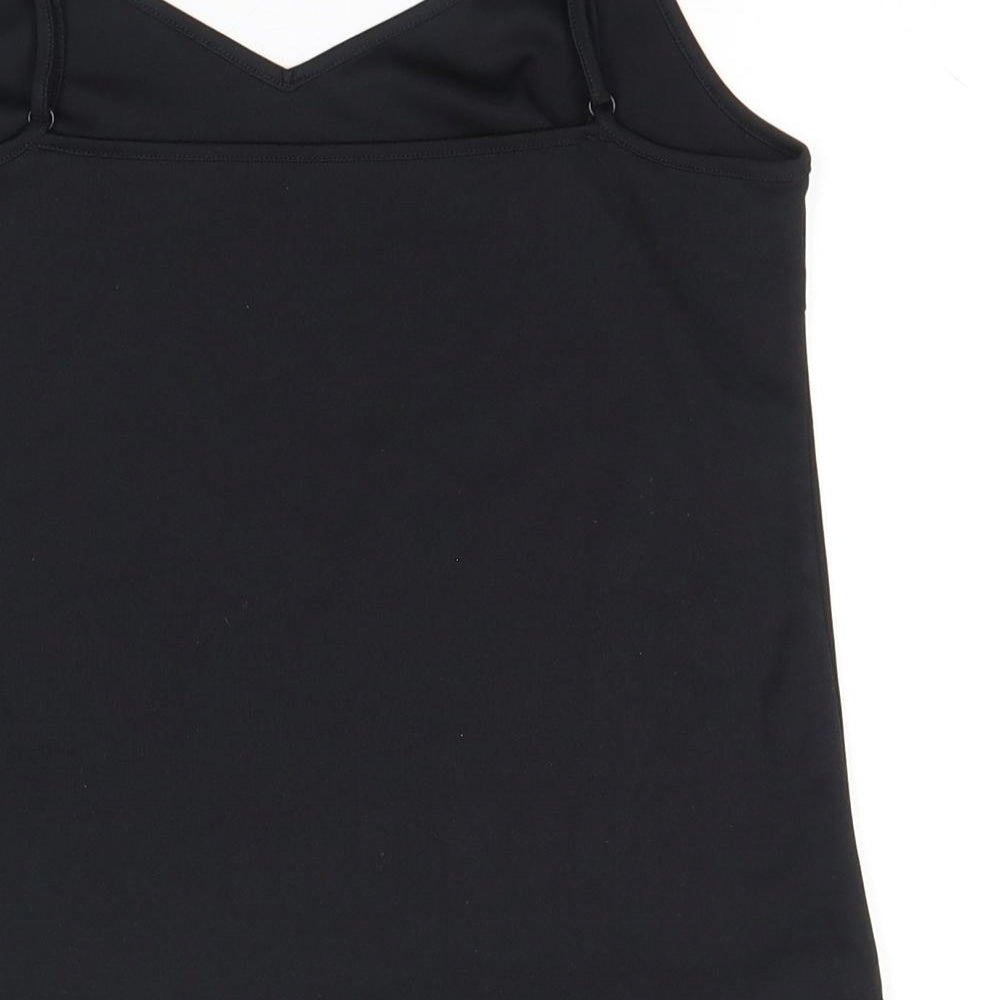 Marks & Spencer Womens Black Polyester Camisole Tank Size 8 V-Neck