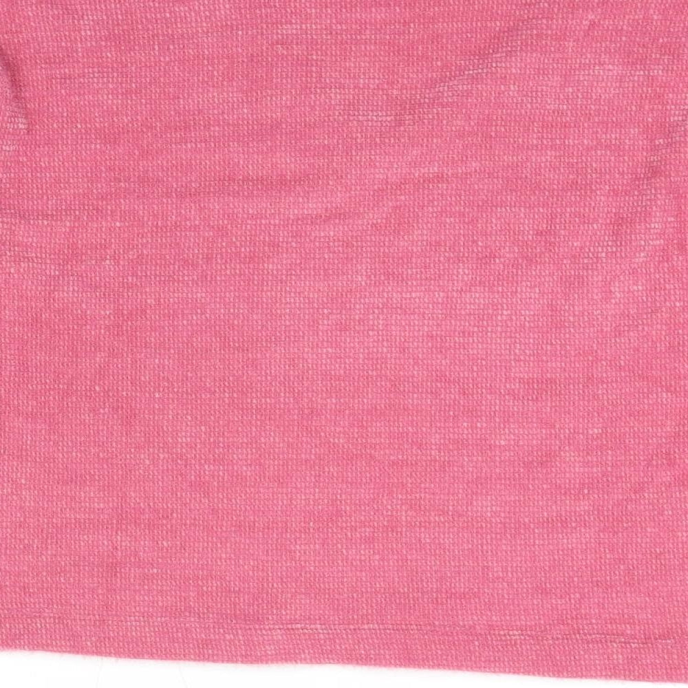 Marks & Spencer Womens Pink V-Neck Polyester Pullover Jumper Size L