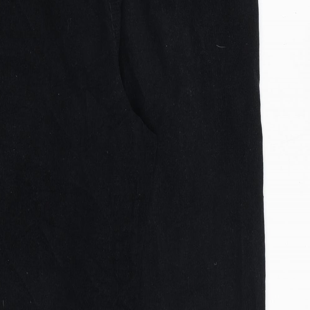 EWM Womens Black Cotton Jogger Trousers Size 12 Regular Tie
