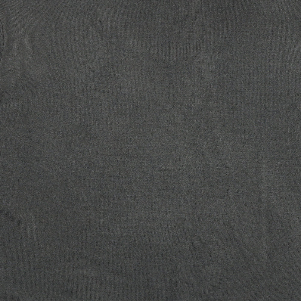 Marks & Spencer Mens Grey V-Neck Acrylic Pullover Jumper Size L Long Sleeve