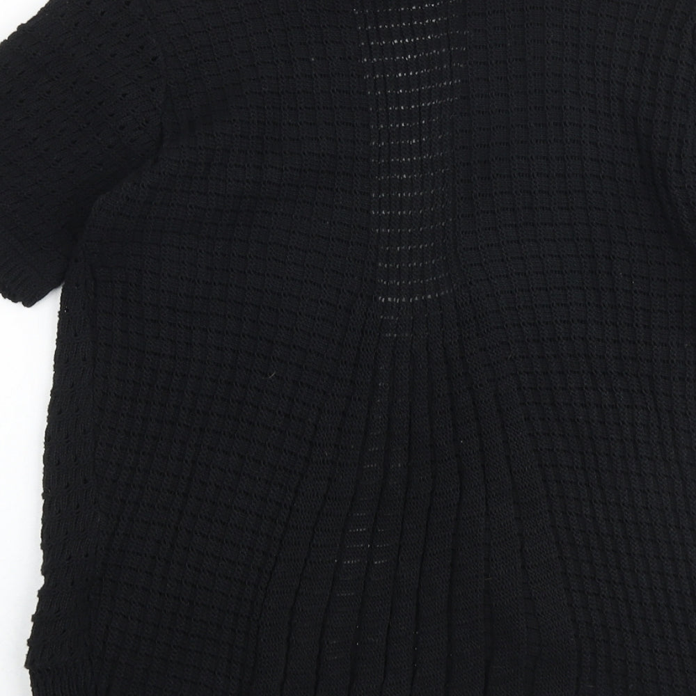 Pure & Natural Womens Black V-Neck Acrylic Pullover Jumper Size M - Size M-L