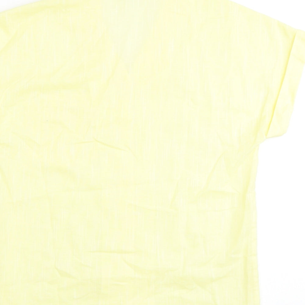 Canada Womens Yellow Polyester Basic Polo Size 10 Collared