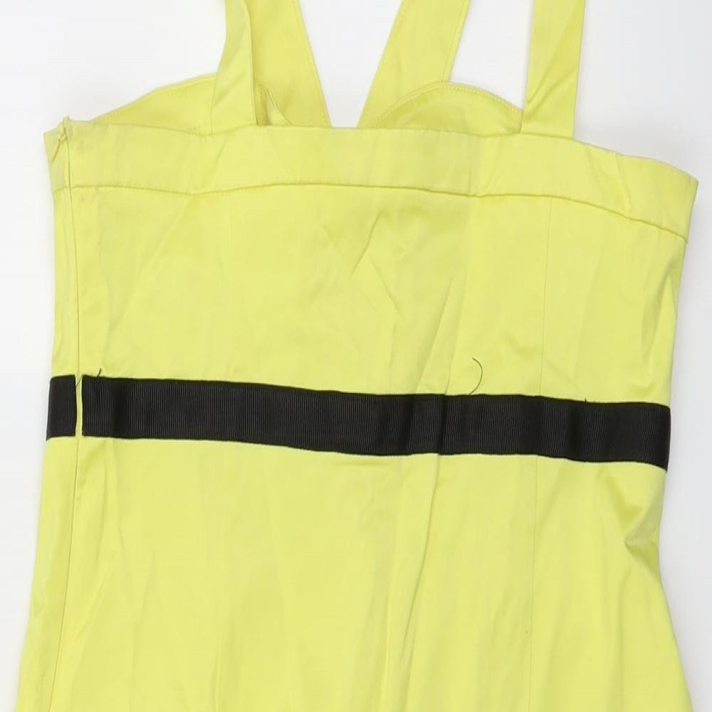 Select Womens Yellow Colourblock Polyester Mini Size 12 Sweetheart Zip