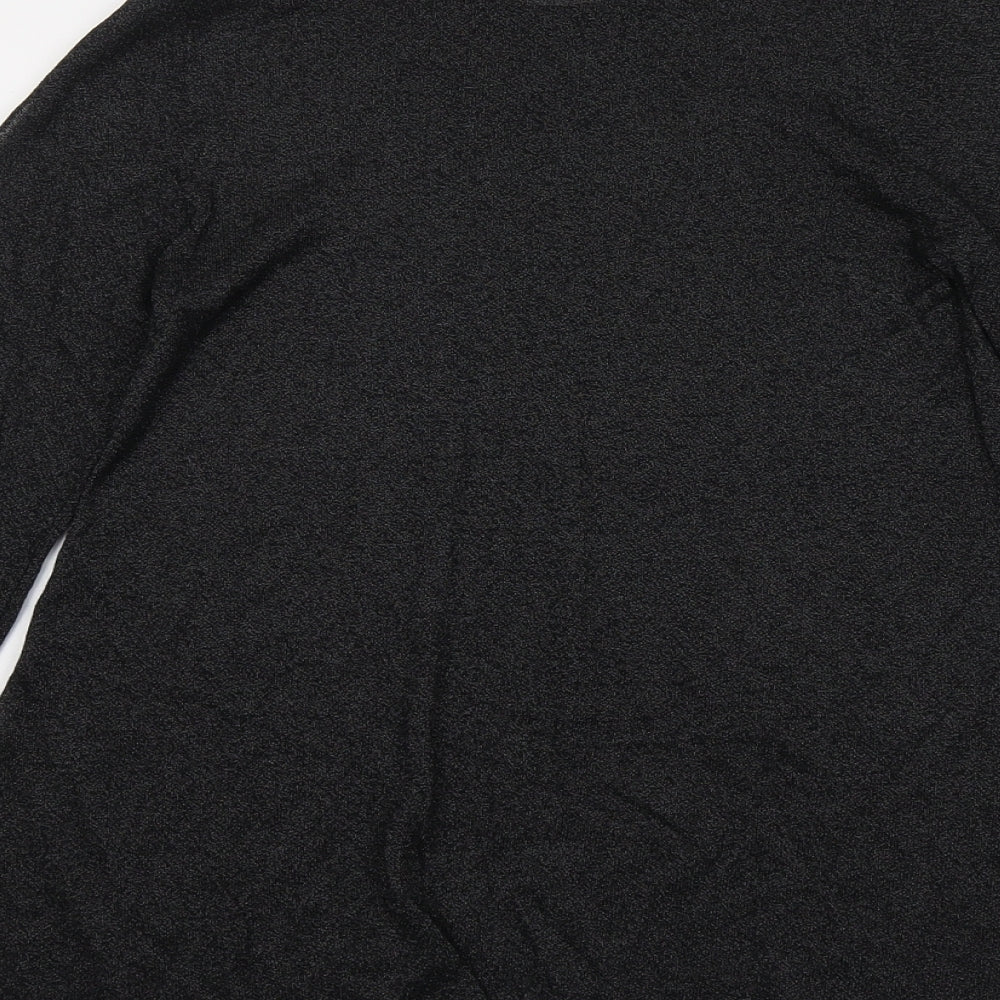 Mohito Womens Black Polyester Basic T-Shirt Size XS Round Neck