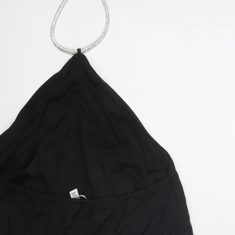 H&M Womens Black Viscose Basic Blouse Size S Halter
