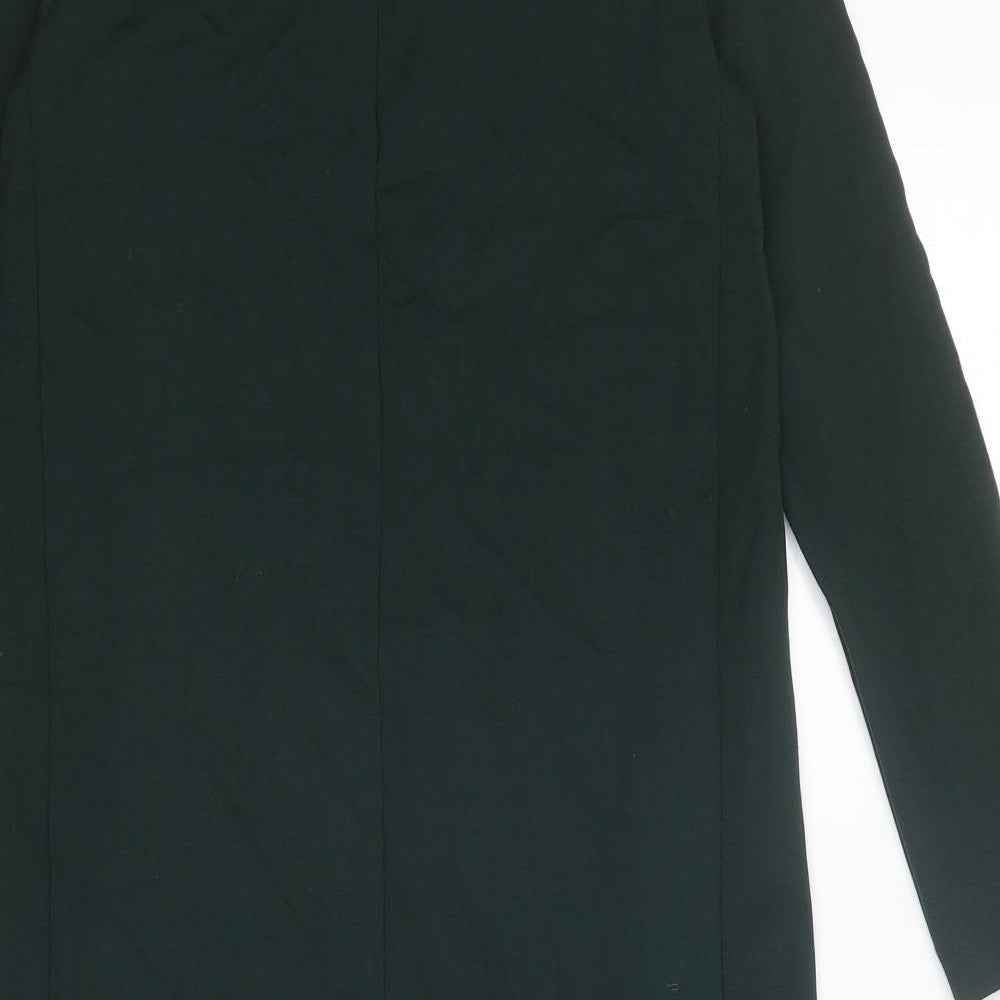 H&M Womens Green Polyester A-Line Size 2XS Boat Neck Zip