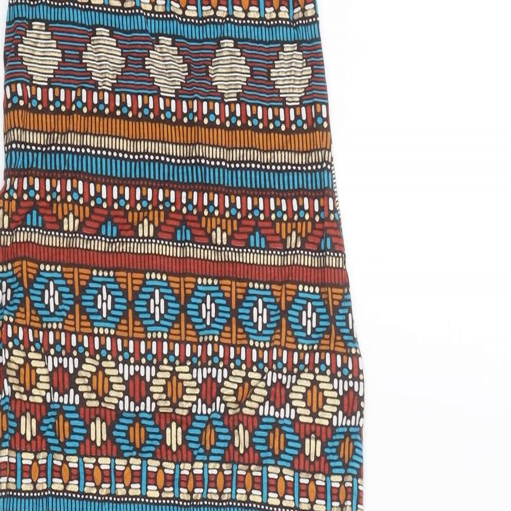 Cameo Rose Womens Multicoloured Geometric Viscose Bodycon Size S Boat Neck Pullover