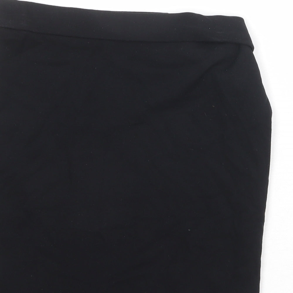 Marks & Spencer Girls Black Viscose Mini Skirt Size 13-14 Years Regular Pull On