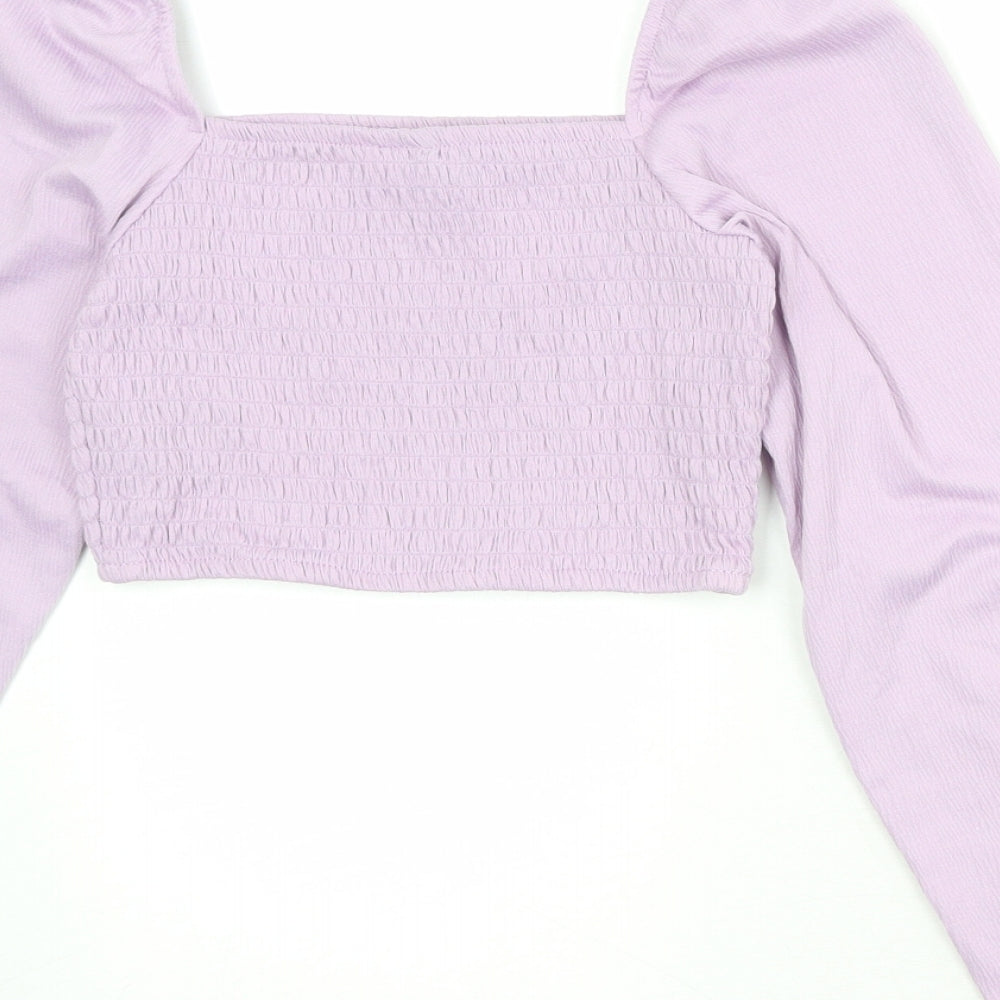 Divided by H&M Womens Purple Polyester Cropped Tank Size XS Square Neck