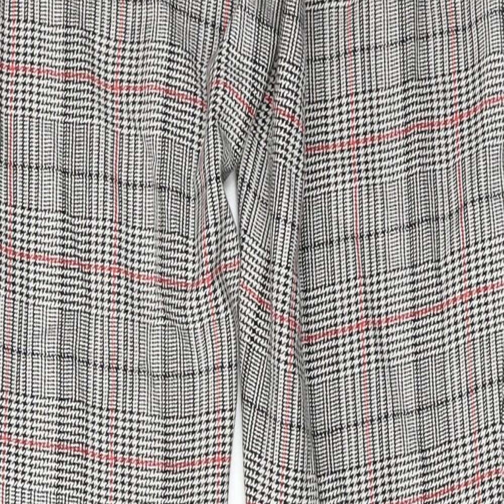 Gap Womens Grey Plaid Cotton Trousers Size 4 Regular Hook & Eye
