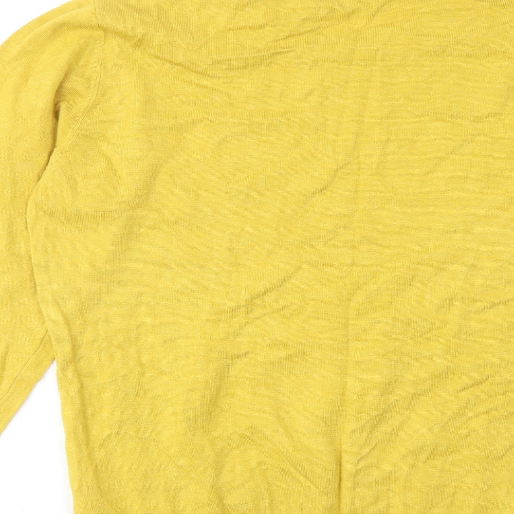 Ellie B Womens Yellow Round Neck Viscose Pullover Jumper Size L