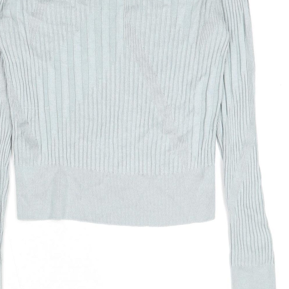 Topshop Womens Blue Round Neck Viscose Pullover Jumper Size 8