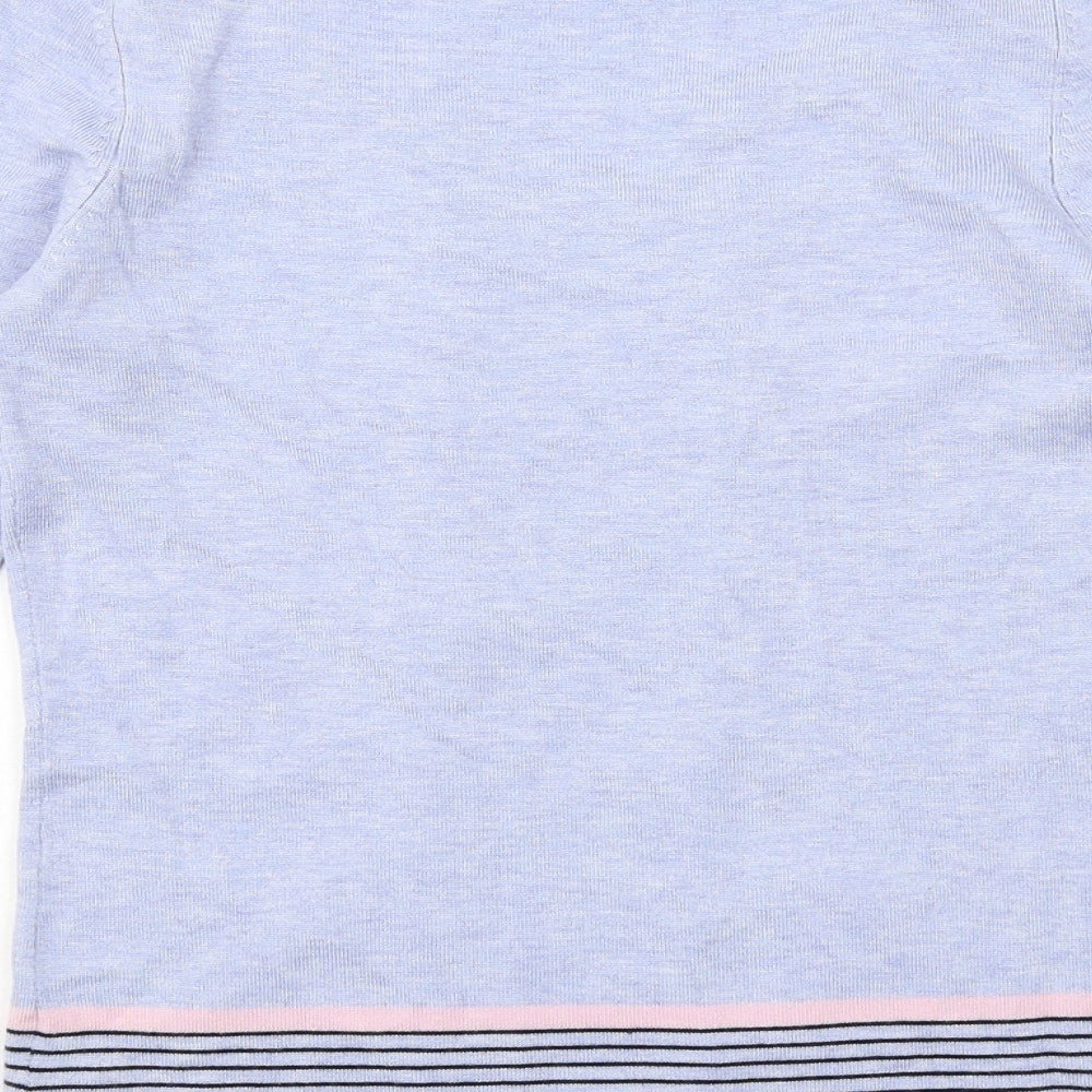 M&Co Womens Blue Round Neck Viscose Pullover Jumper Size 8