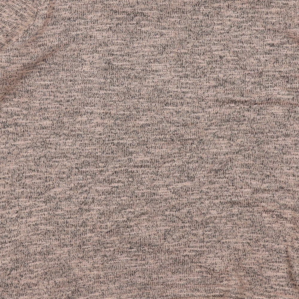 New Look Womens Beige Viscose Basic Blouse Size 10 Boat Neck - Marled