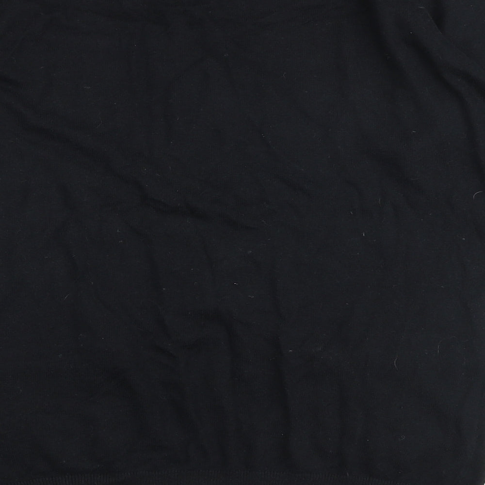 Warehouse Womens Black Round Neck Cotton Pullover Jumper Size 8