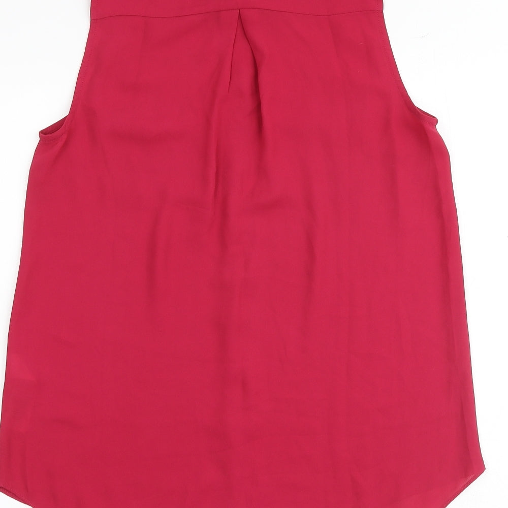 New Look Womens Pink Polyester Basic Tank Size 10 Collared