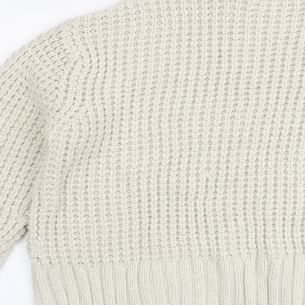 Marks & Spencer Womens Beige Round Neck Acrylic Pullover Jumper Size M