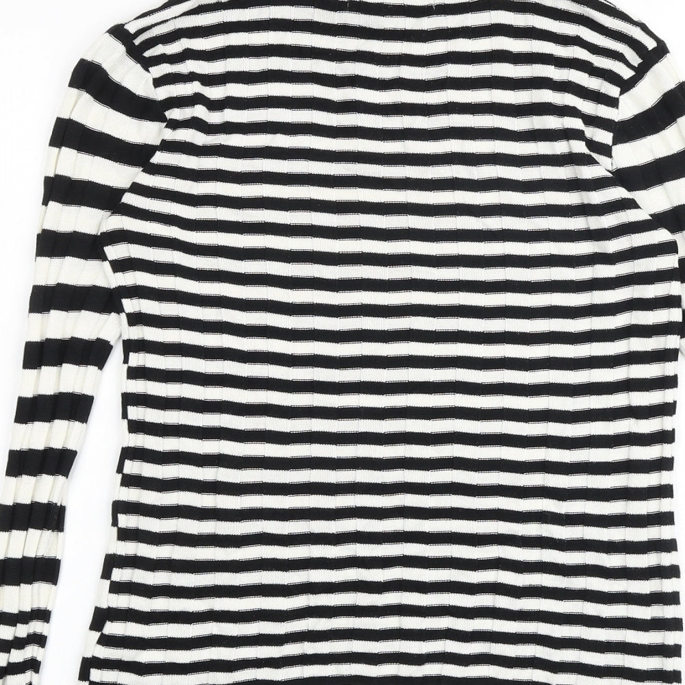 NEXT Womens Multicoloured Round Neck Striped Acrylic Pullover Jumper Size 10
