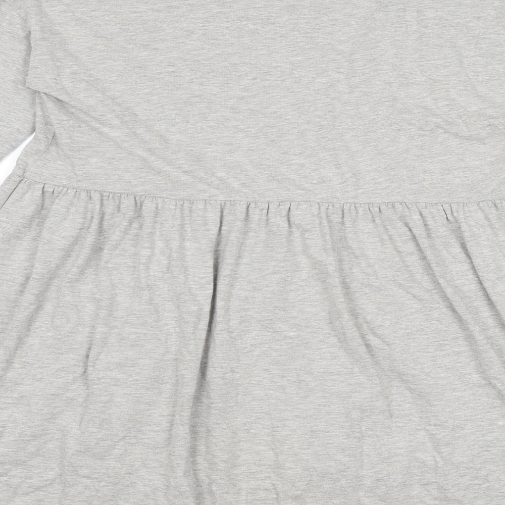 Noisy may Womens Grey Cotton Jumper Dress Size M Round Neck Pullover