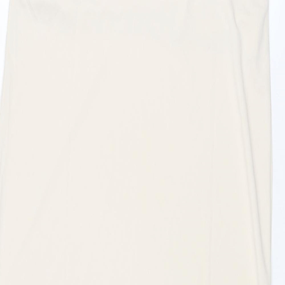 H&M Womens Beige Polyester Slip Dress Size M Cowl Neck Pullover
