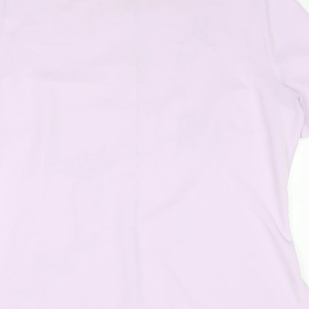 Marks and Spencer Womens Purple Polyester Basic Button-Up Size 16 Collared - Floral Detail
