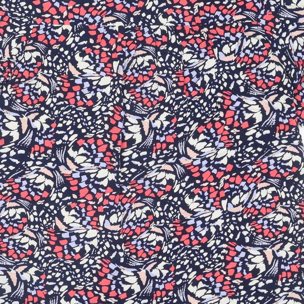 Marks & Spencer Womens Multicoloured Geometric Viscose A-Line Size 12 Round Neck Tie