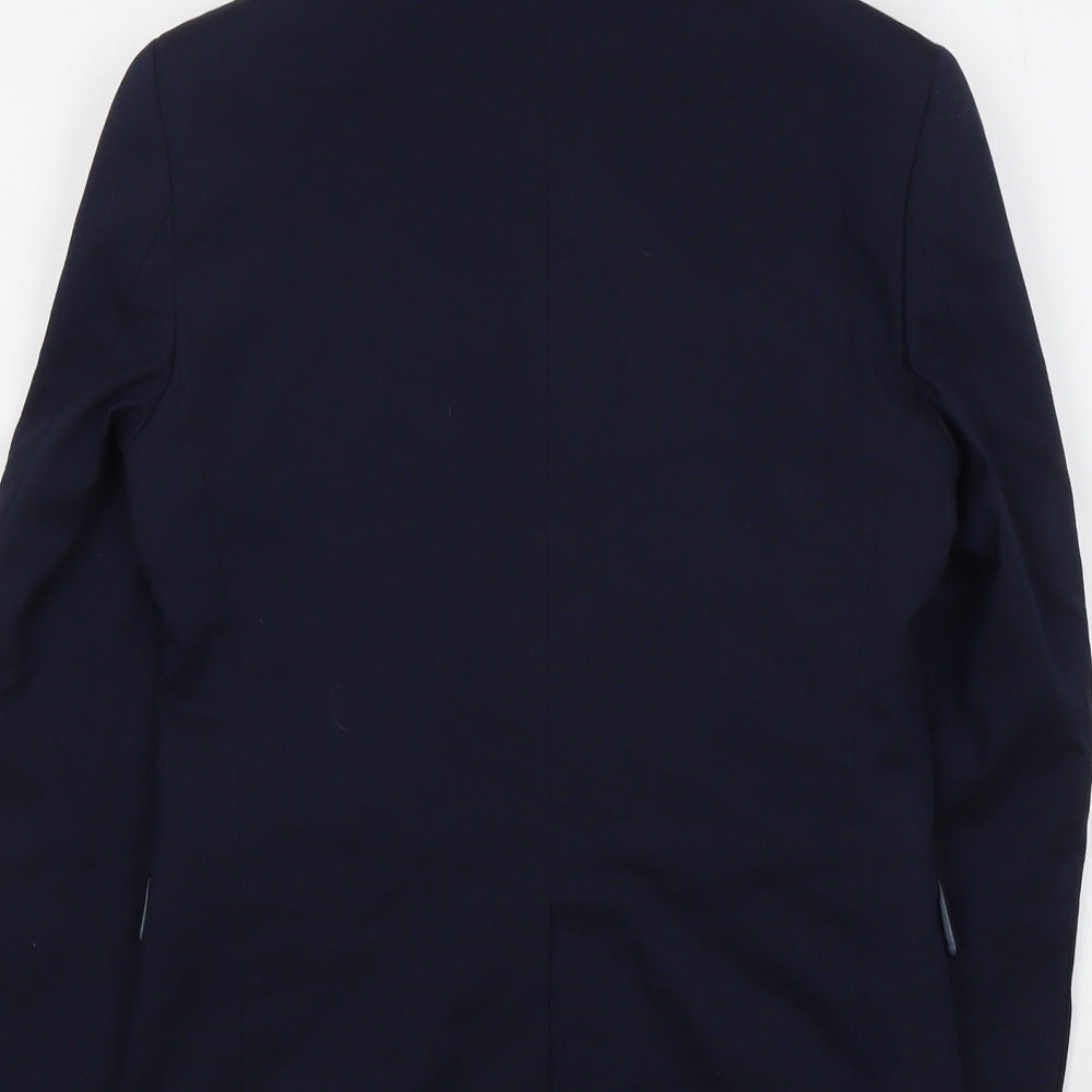 Burton Mens Blue Polyester Jacket Suit Jacket Size 34 Regular