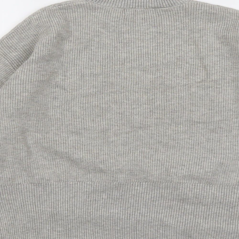 Marks & Spencer Womens Grey Round Neck Viscose Pullover Jumper Size M