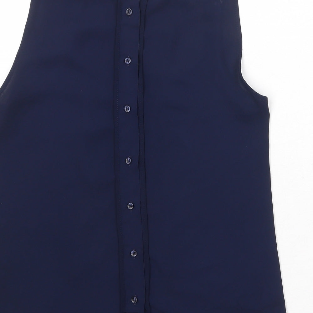 Zara Womens Blue Polyester Basic Tank Size XS Round Neck