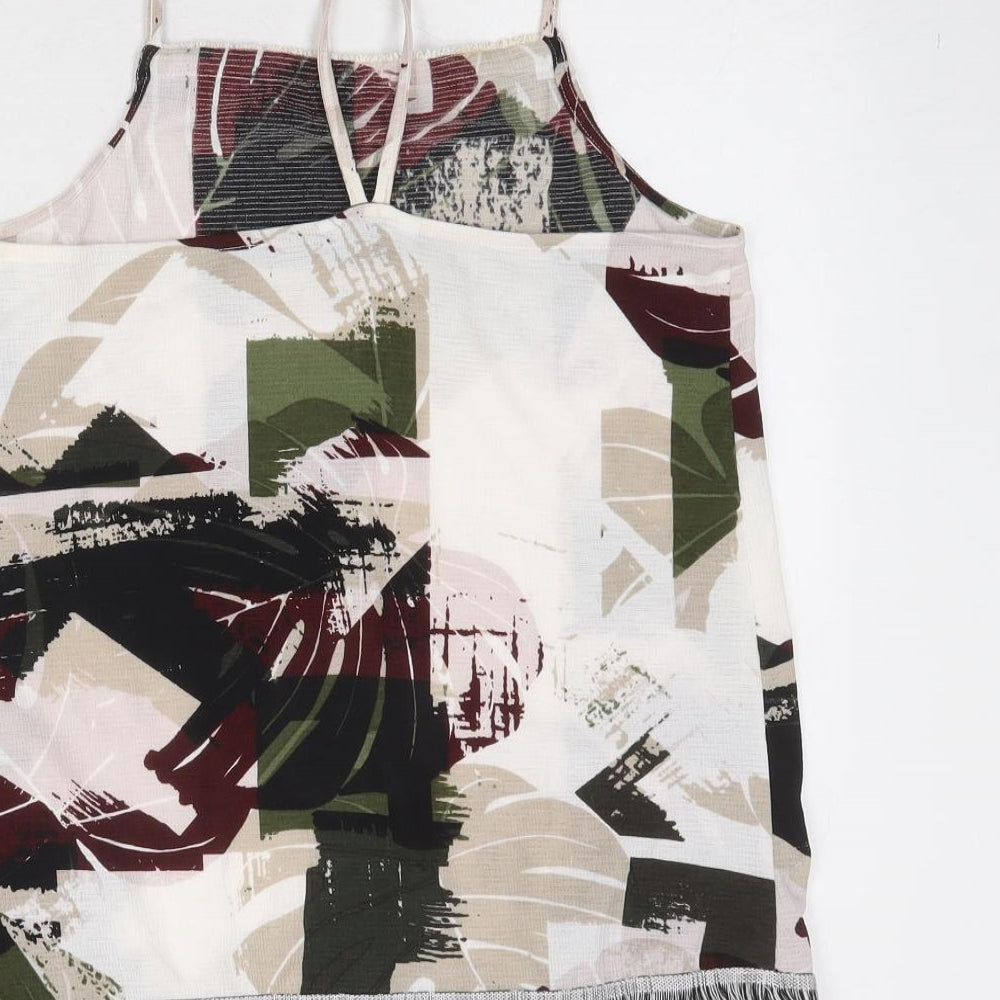 NEXT Womens Multicoloured Geometric Polyester Camisole Tank Size 8 Square Neck