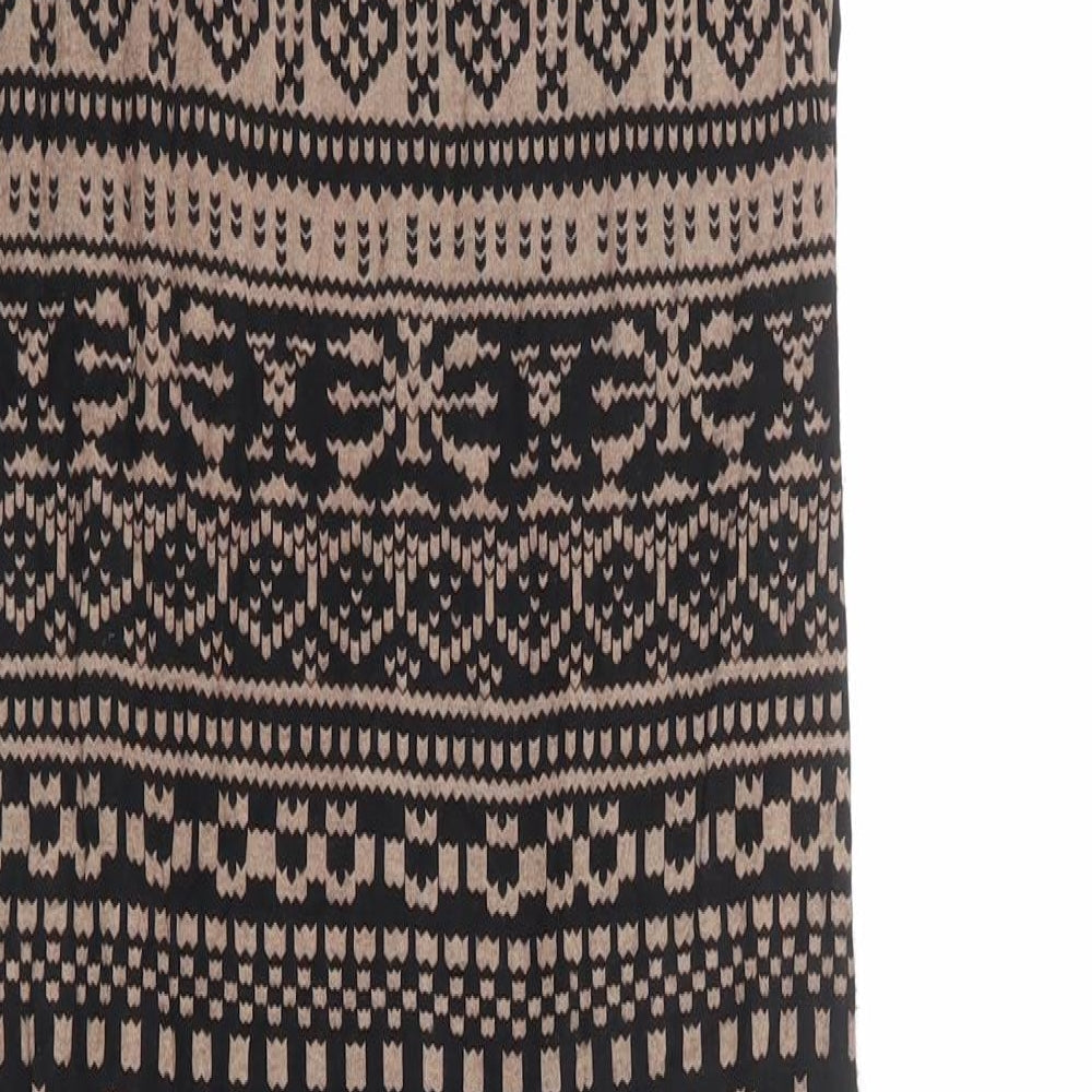 Apricot Womens Black Geometric Viscose Bodycon Size S Round Neck Pullover - Size S-M