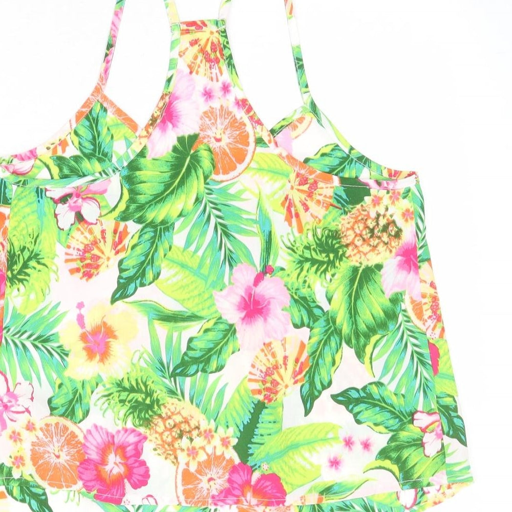 Debenhams Womens Multicoloured Floral Polyester Camisole Tank Size 10 V-Neck