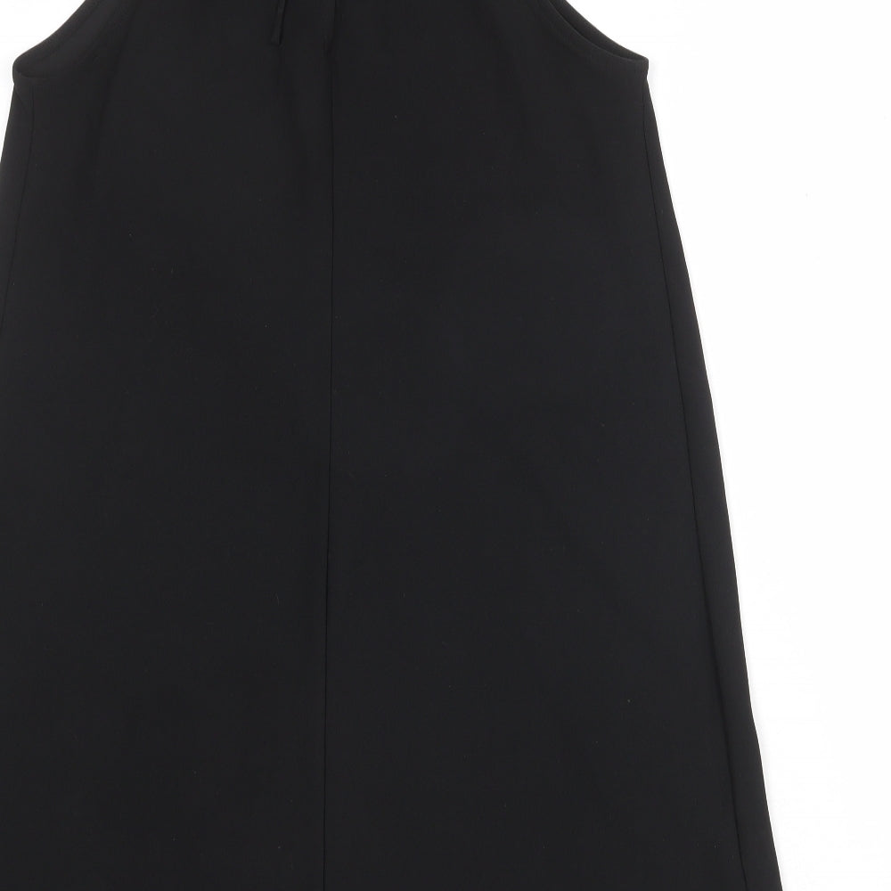 Mango Womens Black Polyester A-Line Size S Round Neck Tie