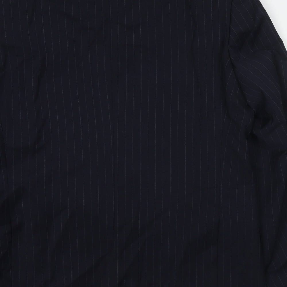 Marks & Spencer Mens Blue Striped Wool Jacket Suit Jacket Size 42 Regular