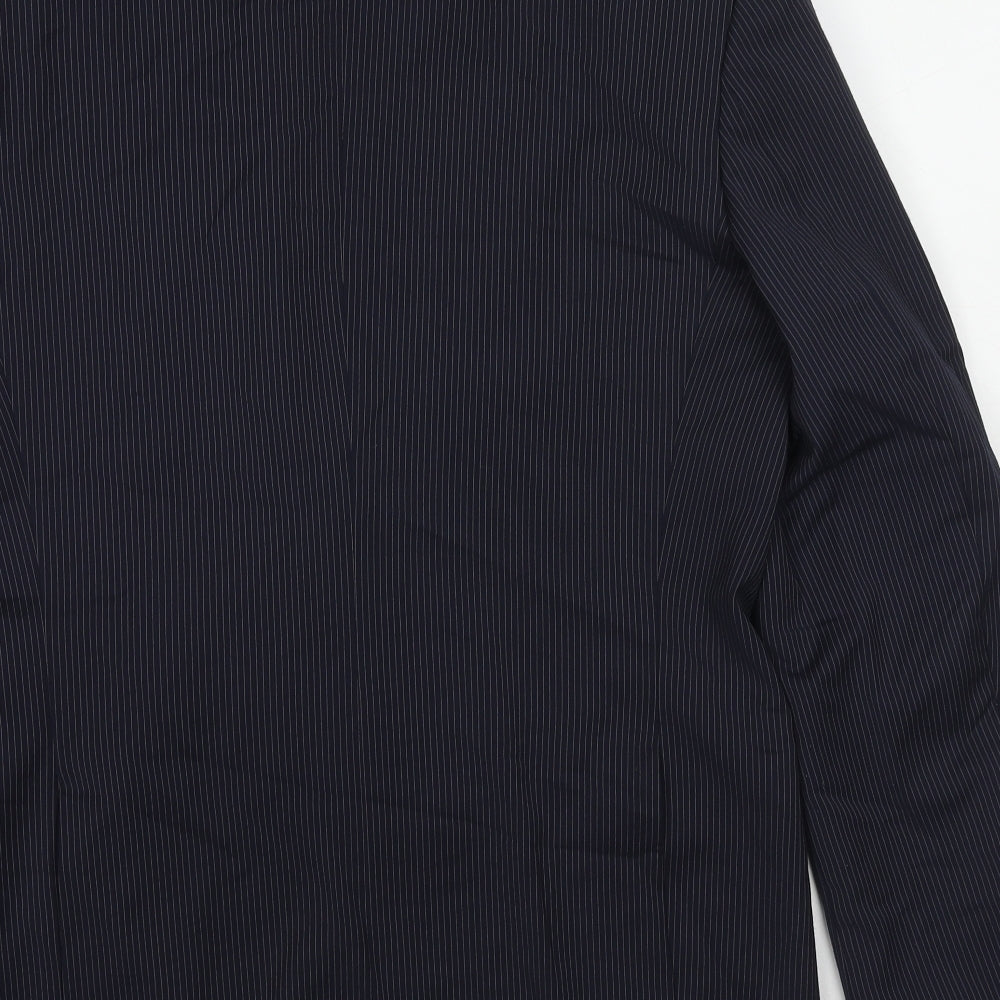 Marks & Spencer Mens Blue Striped Wool Jacket Suit Jacket Size 40 Regular
