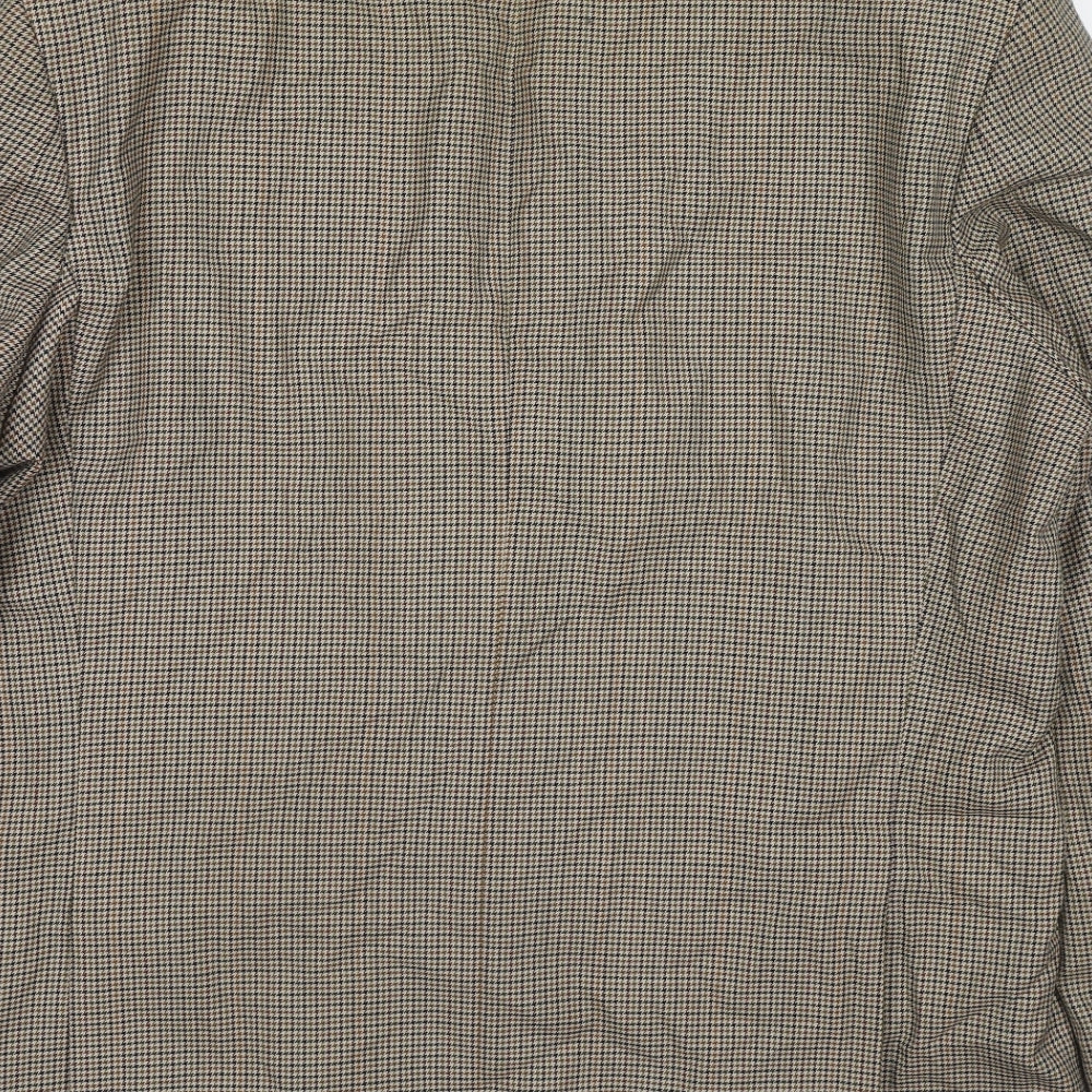 Mr Harry Mens Beige Geometric Polyester Jacket Blazer Size 46 Regular