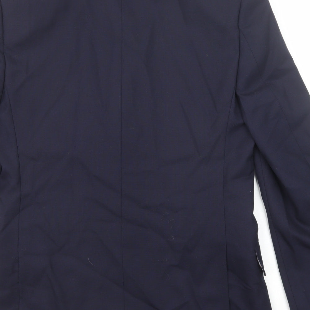 Marks & Spencer Mens Blue Wool Jacket Suit Jacket Size 38 Regular