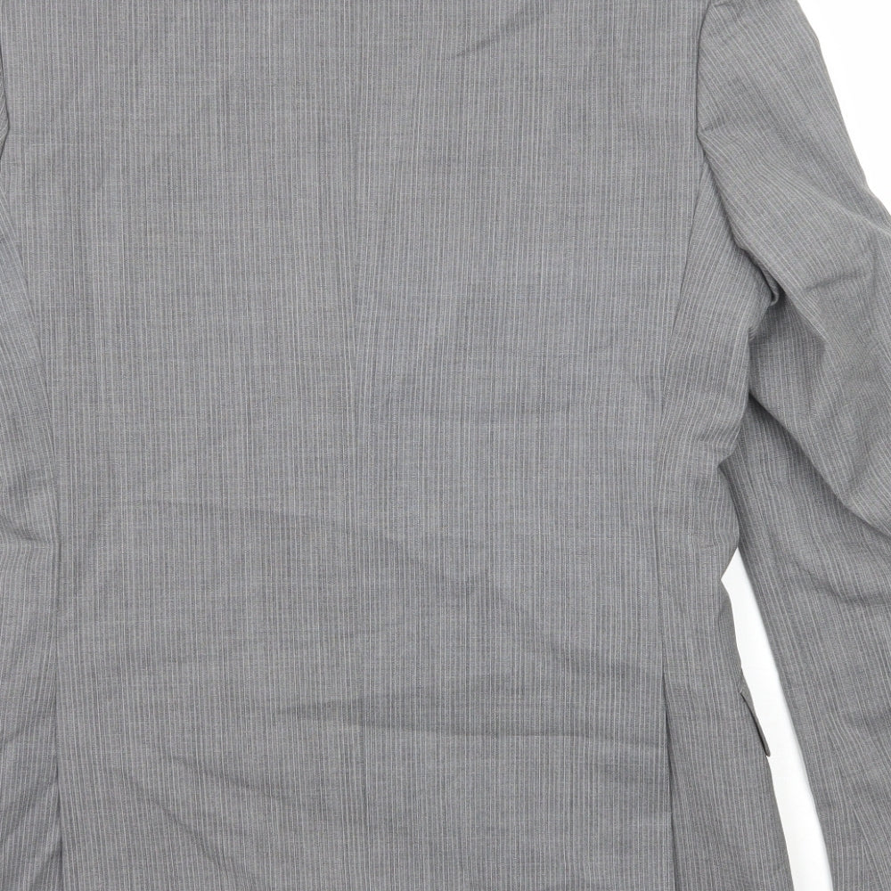 Burton Mens Grey Wool Jacket Suit Jacket Size 36 Regular