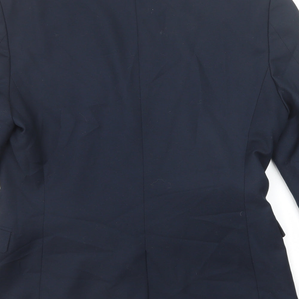 H&M Mens Blue Polyester Jacket Suit Jacket Size 48 Regular